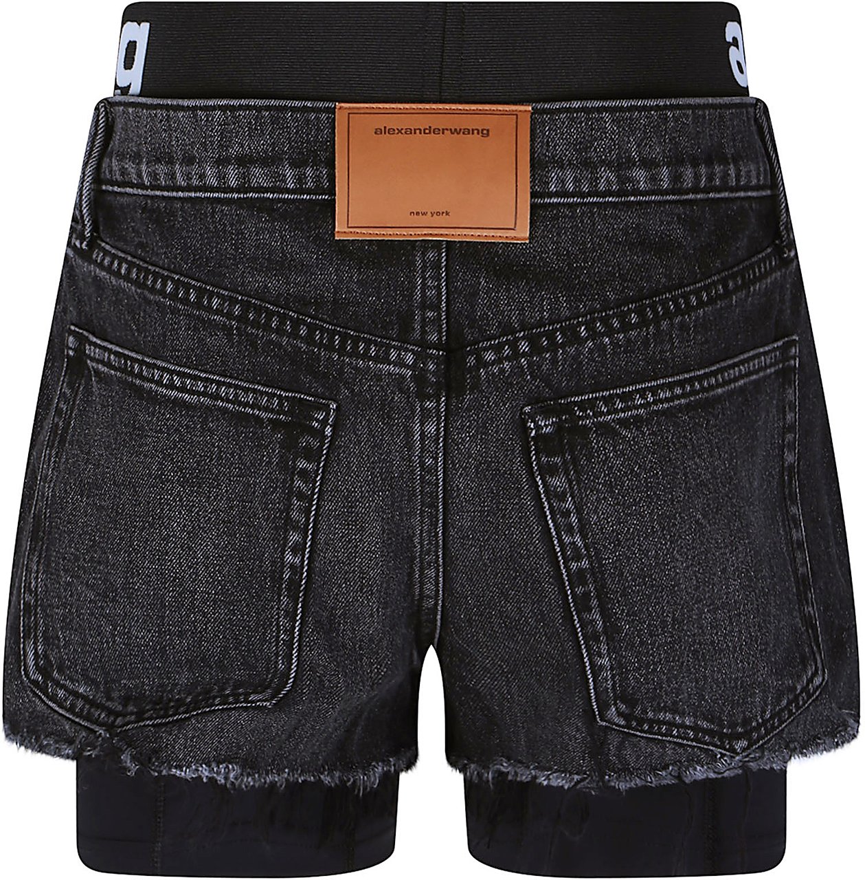 Alexander Wang Pre Styled Relaxed Logo Bike Short Grey Grijs