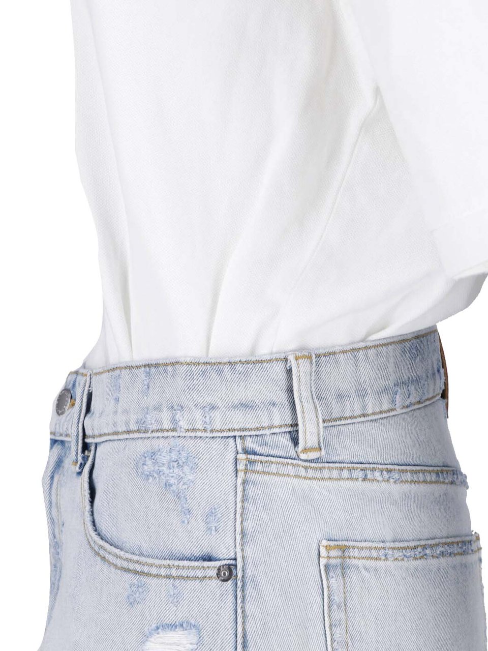 Alexander Wang Layered Denim and Polo-Style Dress Wit