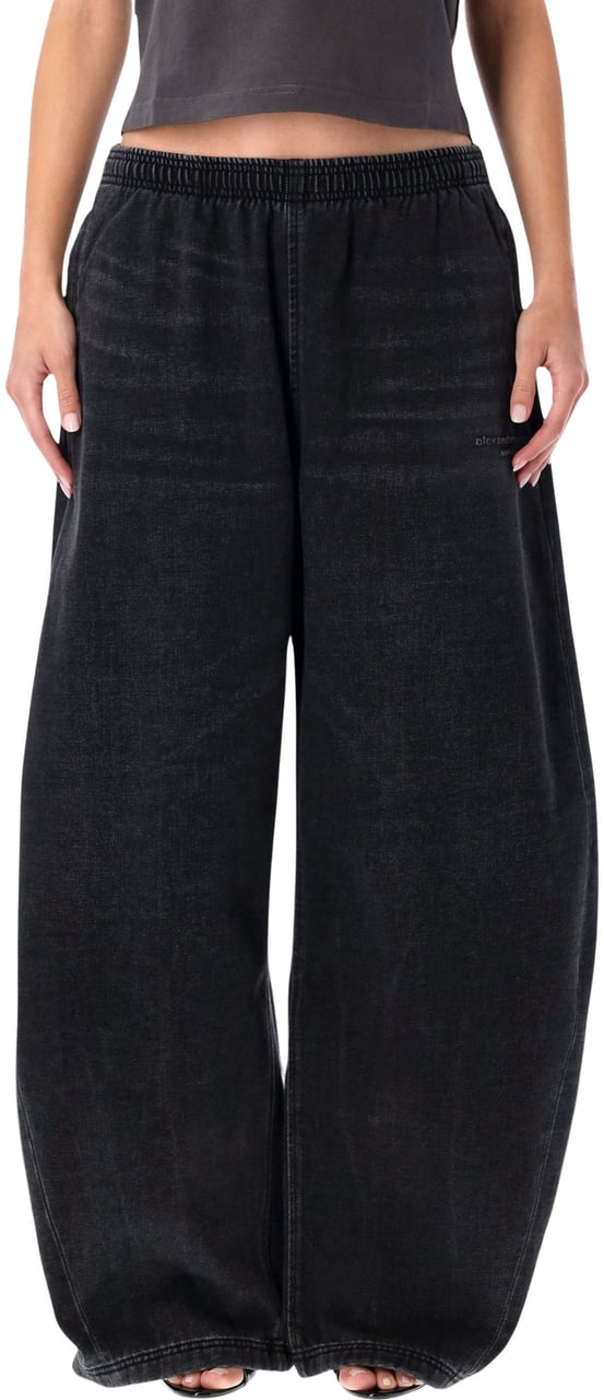 Alexander Wang Sweatpant W/ Elasticated Drawstring Wais Faded Black Zwart