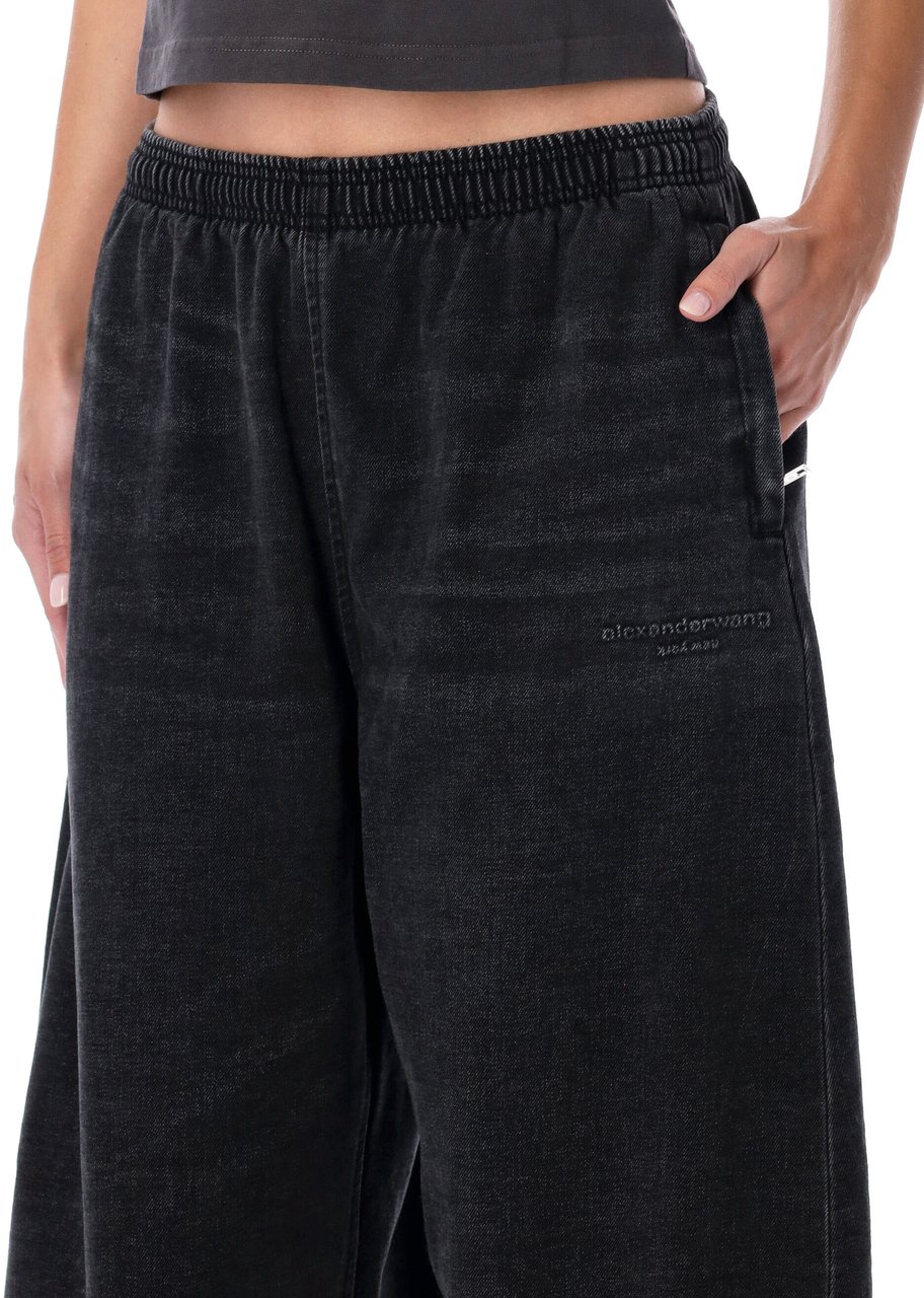 Alexander Wang Sweatpant W/ Elasticated Drawstring Wais Faded Black Zwart