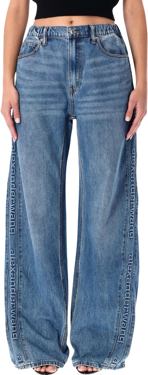 Alexander Wang Balloon Jogger With Logo Emboss Side Pan Deep Blue Blauw