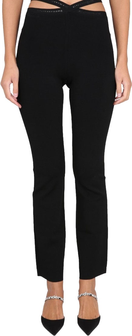 Alexander Wang Cross Leggings With Logo Zwart