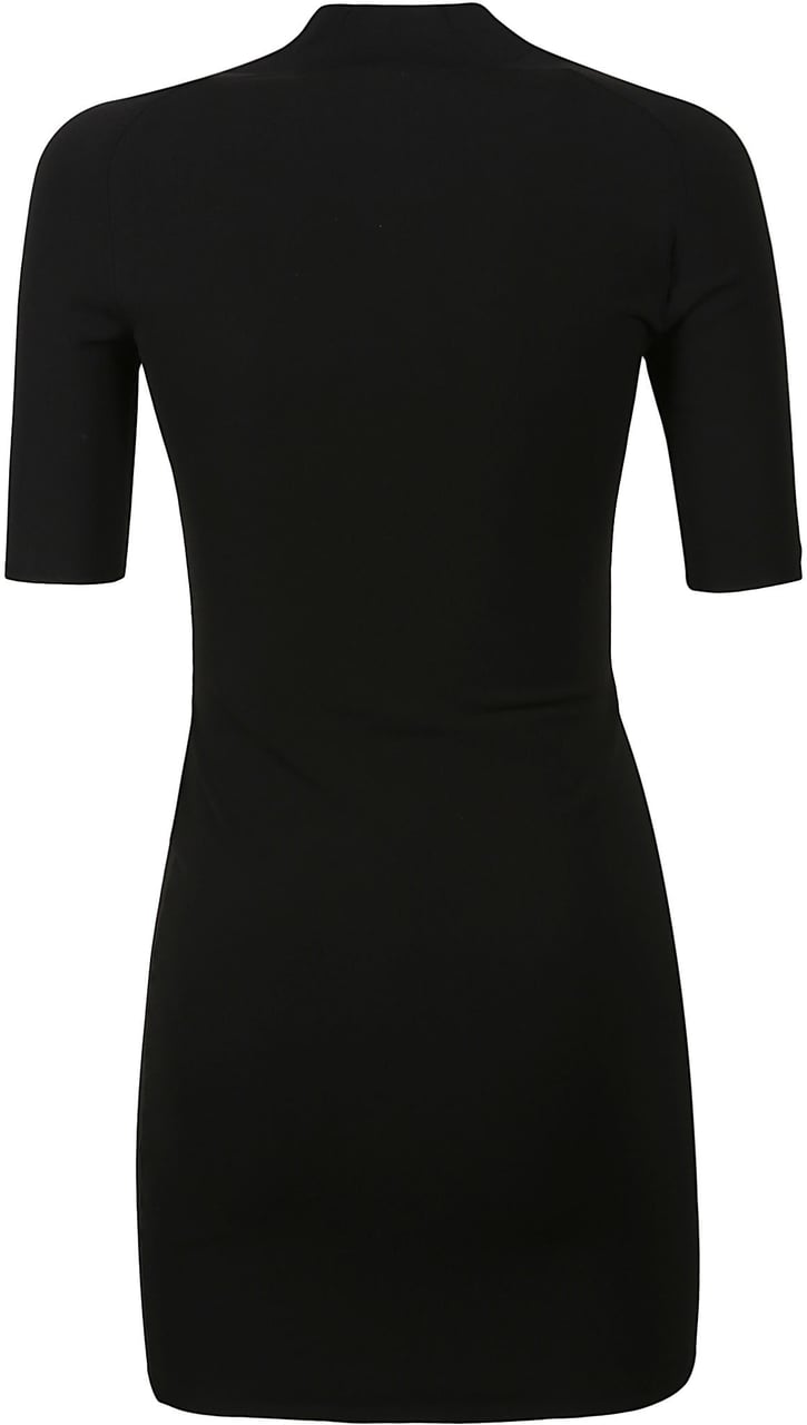 Alexander Wang Printed High Density Logo Short Sleeve Mini Dress Black Zwart
