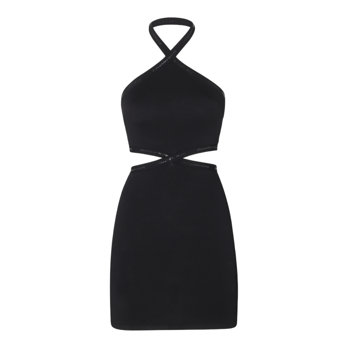 Alexander Wang Halter Neck Mini Dress With Waist Cut-Out Detail Zwart