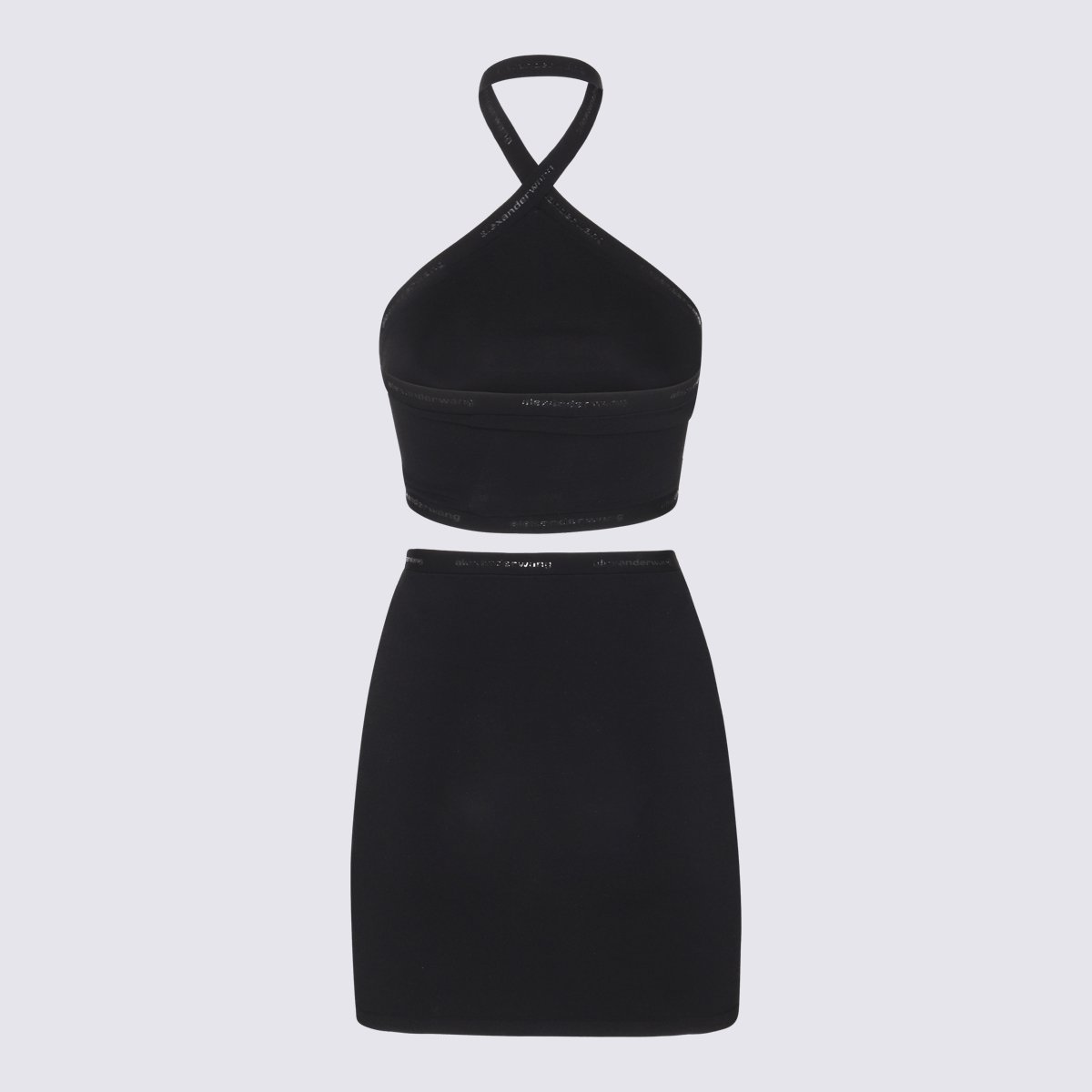 Alexander Wang Halter Neck Mini Dress With Waist Cut-Out Detail Zwart