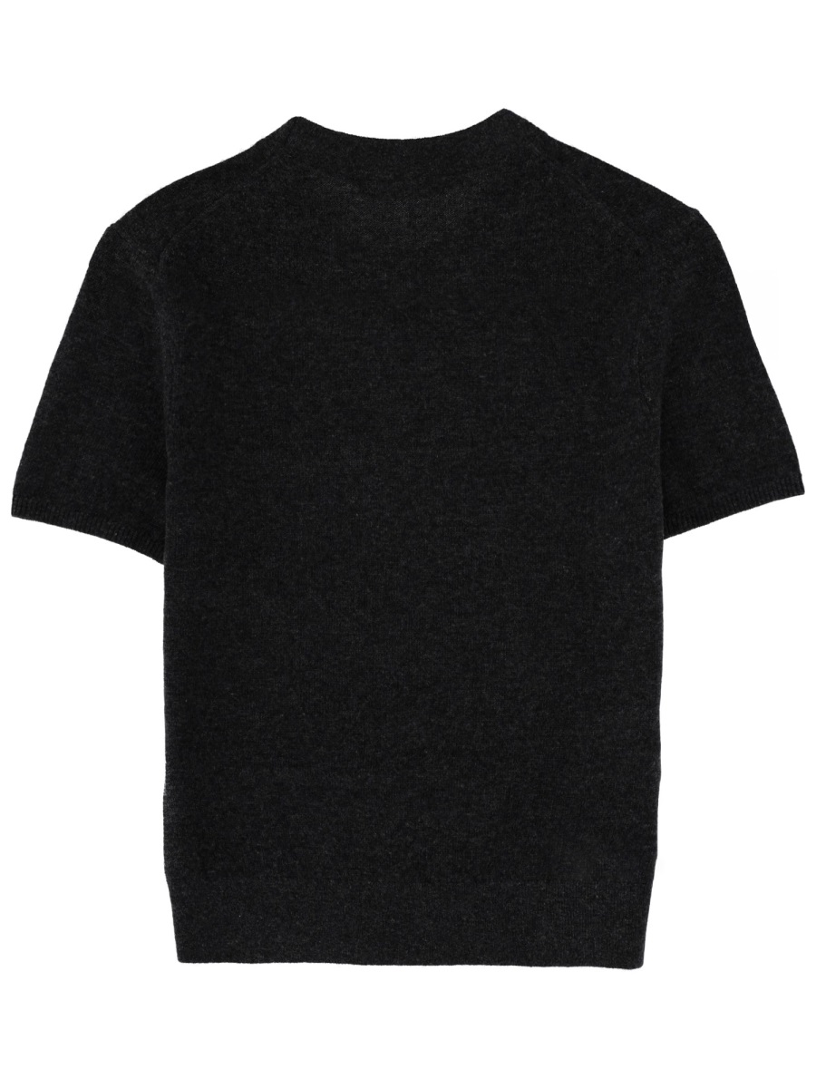 Alexander Wang Cropped Short-Sleeve Textured Wool Top Zwart