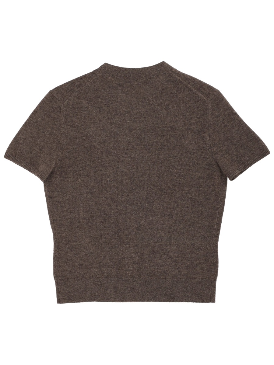 Alexander Wang Brown Cropped Heathered T-Shirt Grijs