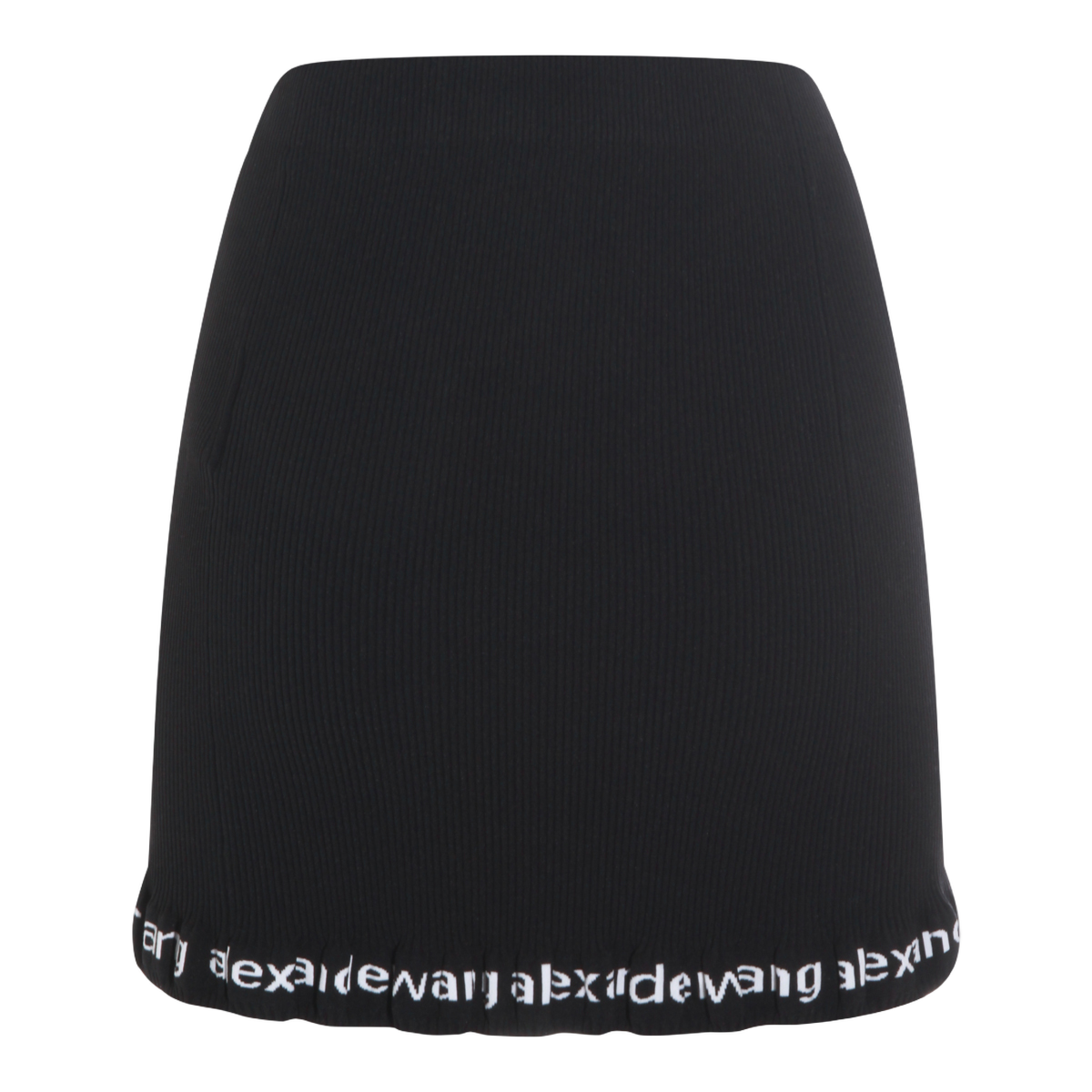 Alexander Wang Ribbed Black Mini Skirt Zwart