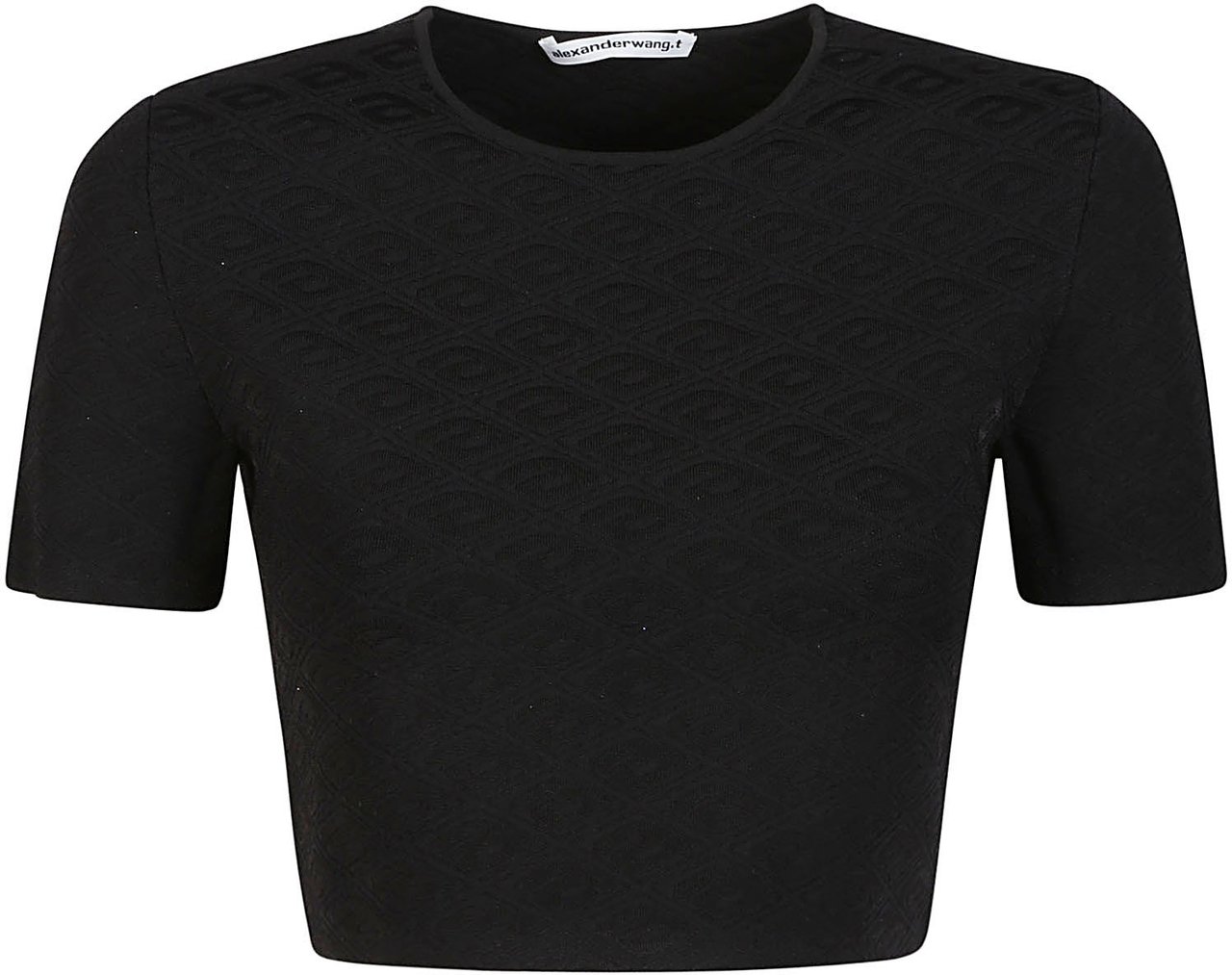 Alexander Wang Skewed Logo T-shirt Black Zwart