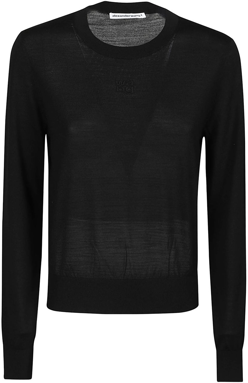 Alexander Wang Embossed Logo Sweater Black Zwart