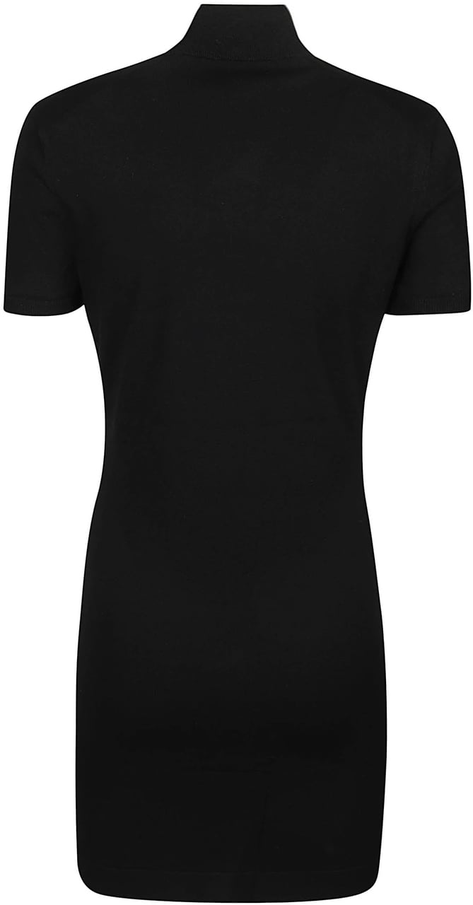 Alexander Wang Embossed Logo Short Sleeve Mini Dress Black Zwart