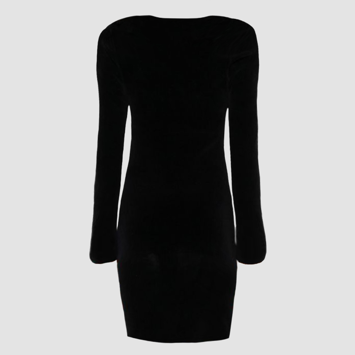 Alexander Wang Form-Fitting Mini Dress With Long Sleeves And Scoop Neckline Zwart