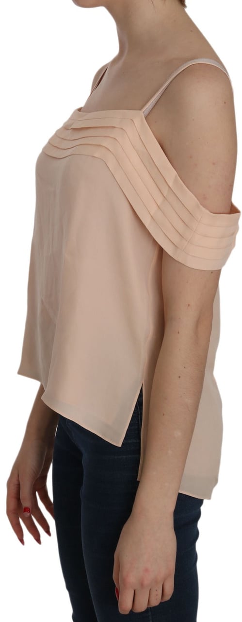 Alexander Wang Orange Off Shoulder Strap Square Neck Top Blouse Oranje