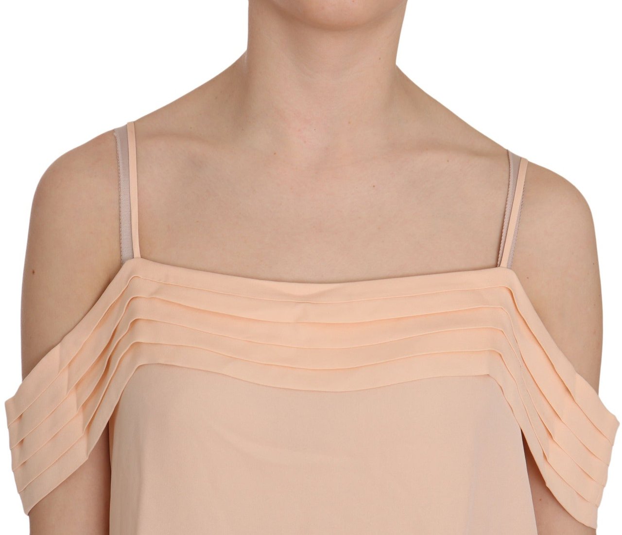 Alexander Wang Orange Off Shoulder Strap Square Neck Top Blouse Oranje