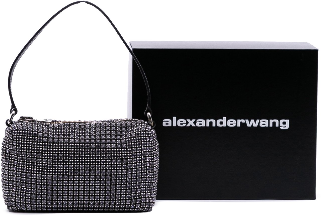 Alexander Wang Mesh Crystal Heiress Pouch Zwart