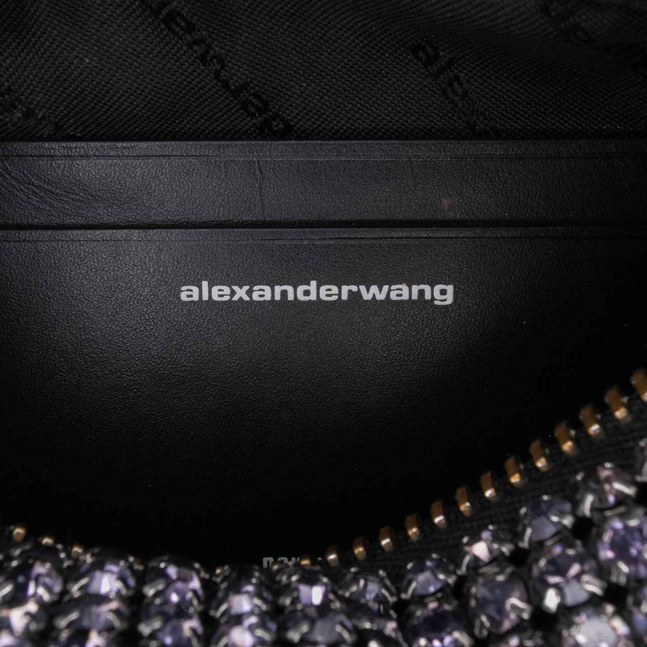 Alexander Wang Mesh Crystal Heiress Pouch Zwart