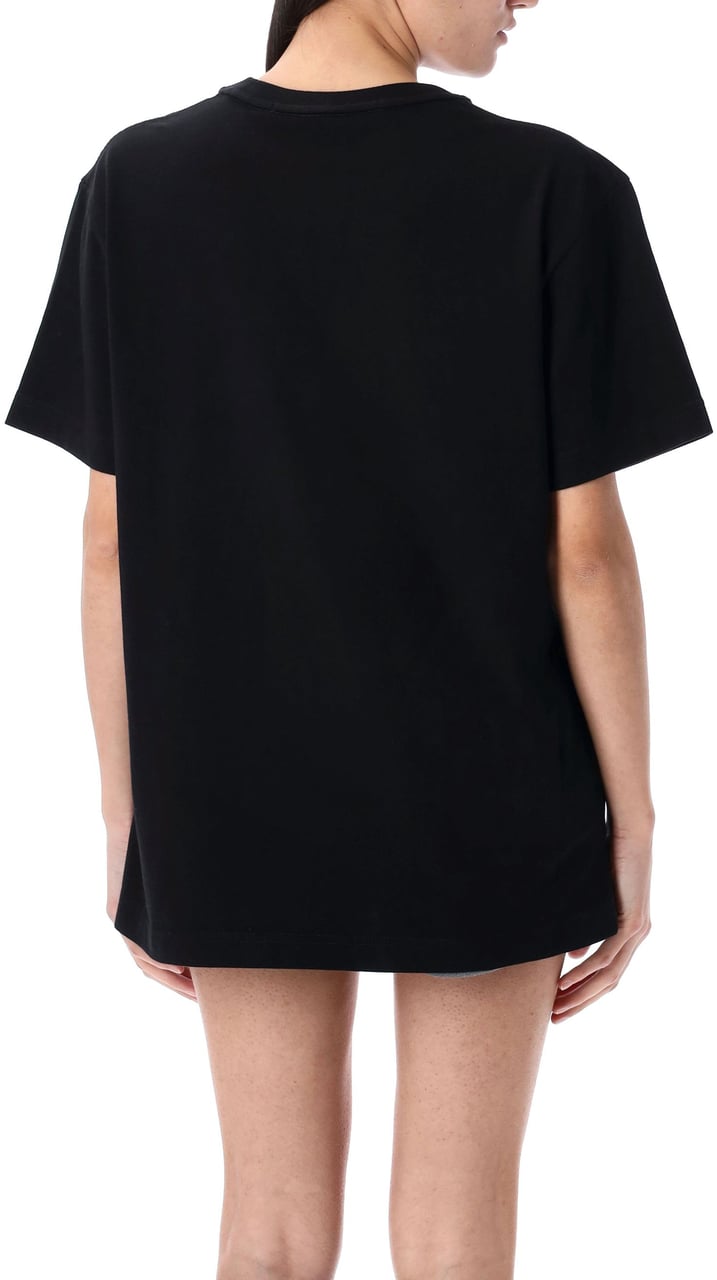 Alexander Wang Distressed Logo Short Sleeve Tee Nero Zwart
