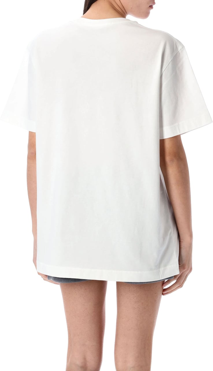 Alexander Wang Distressed Logo Short Sleeve Tee Bianco Wit