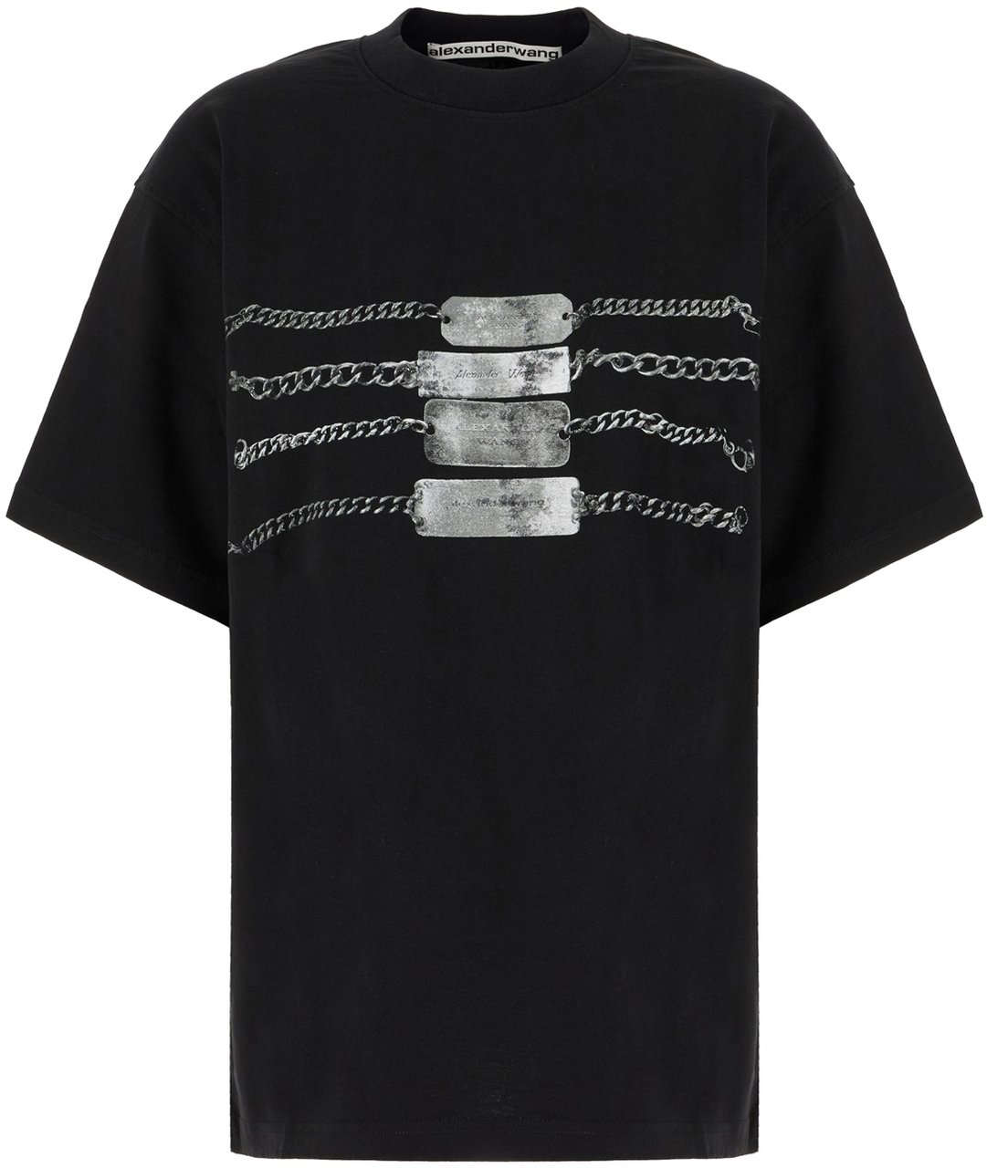 Alexander Wang Alexander Wang Black cotton oversize t-shirt Zwart