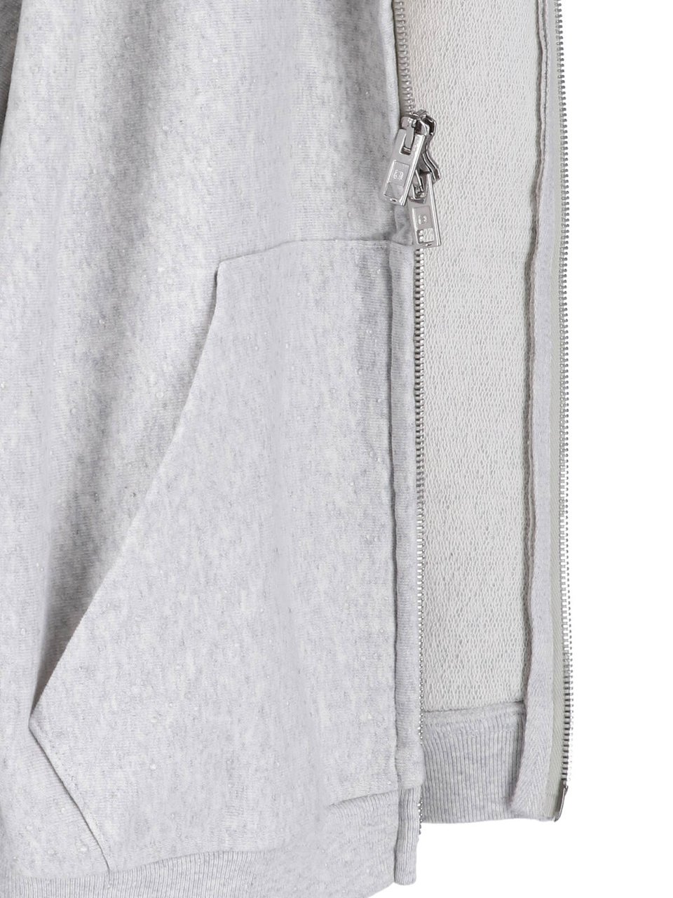 Alexander Wang Light Grey Zip-Up Sweatshirt with Hood Grijs