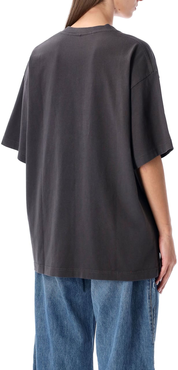 Alexander Wang Short Sleeve T-Shirt W/ Logo Washed Black Bean Zwart