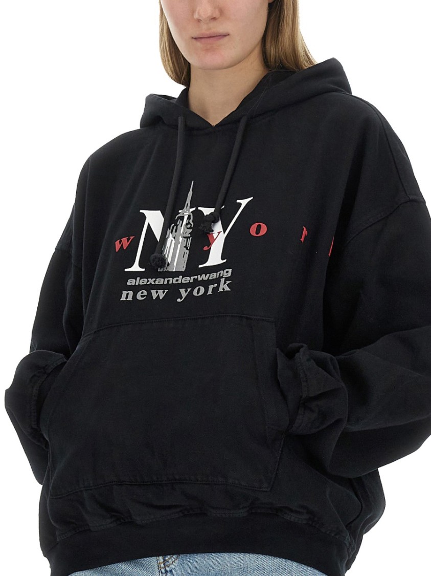 Alexander Wang Sweatshirt With Logo Zwart