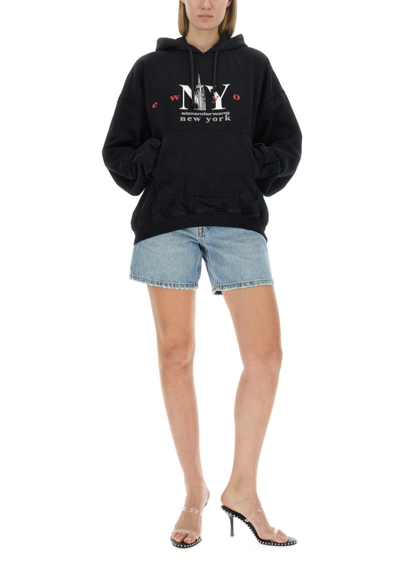 Alexander Wang Sweatshirt With Logo Zwart