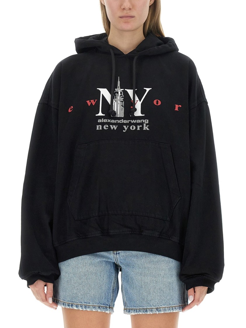 Alexander Wang Sweatshirt With Logo Zwart
