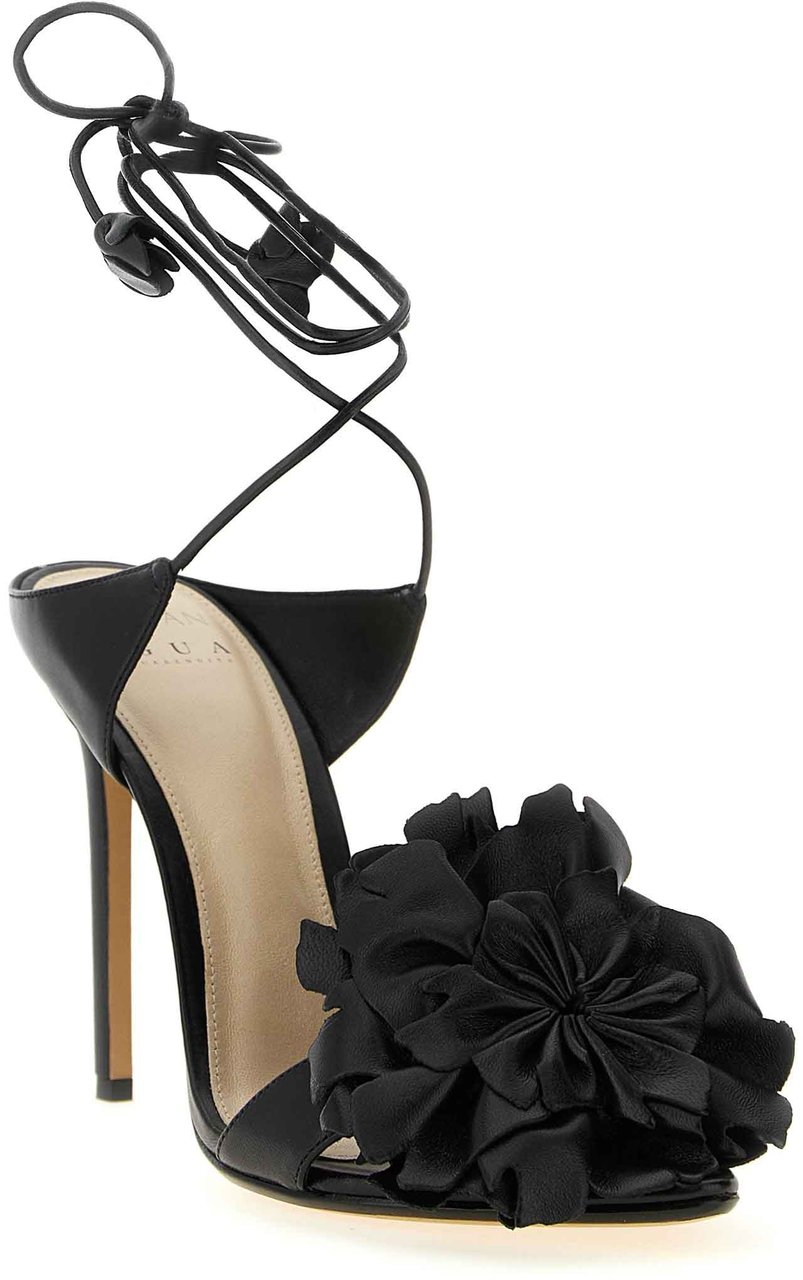 Alexandre Birman Black Cowhide Stiletto Heel Sandals Zwart