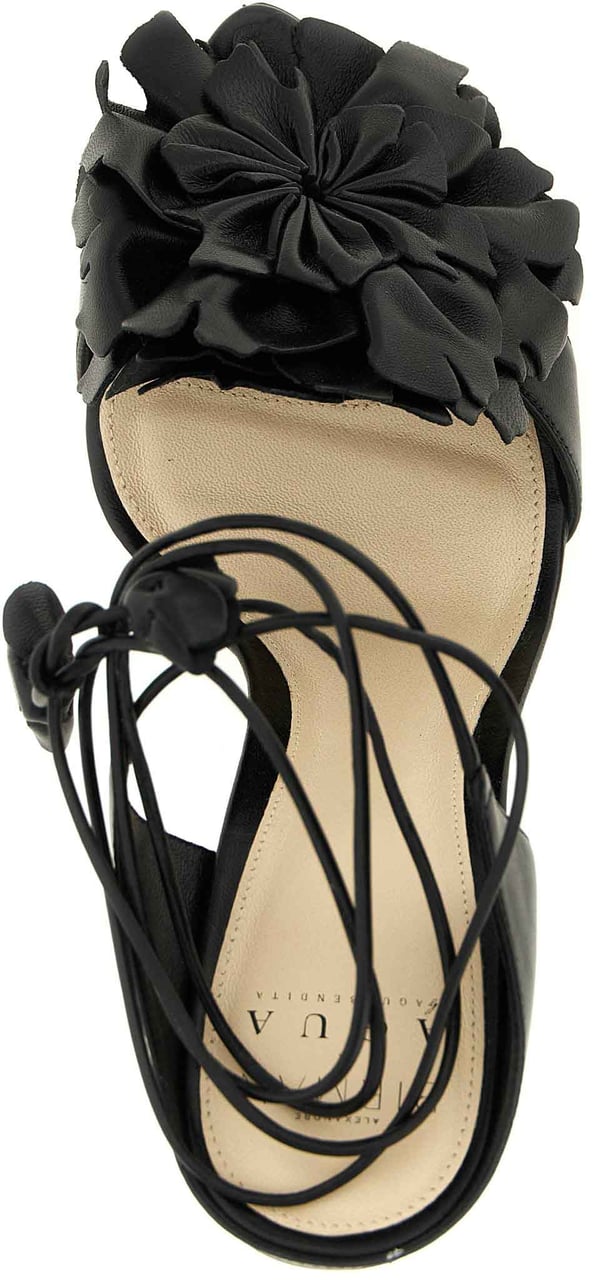 Alexandre Birman Black Cowhide Stiletto Heel Sandals Zwart