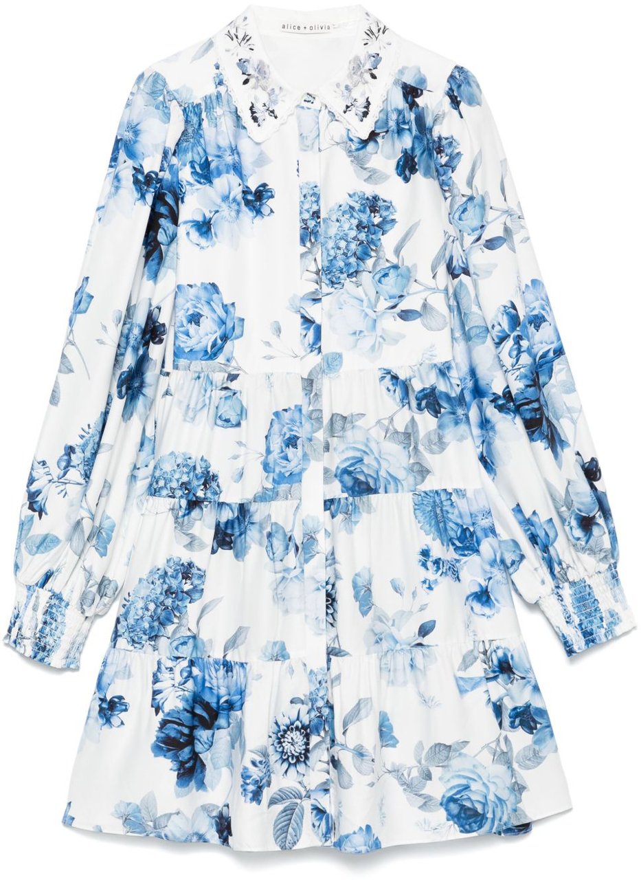 Alice + Olivia Dresses Clear Blue Wit