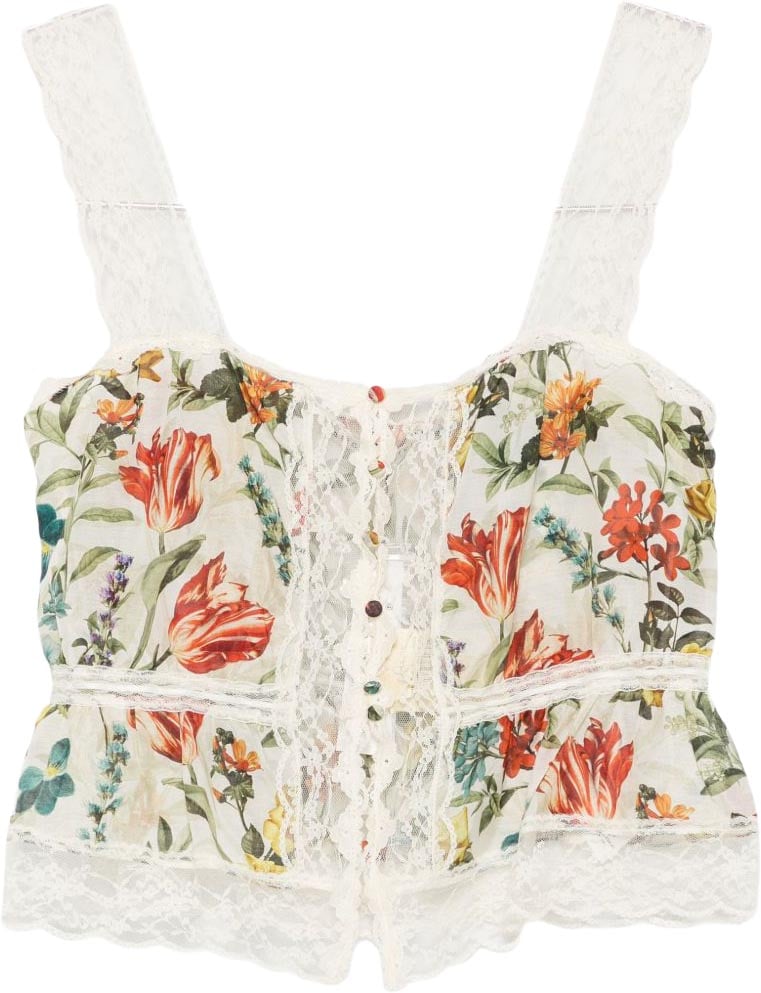 Alice + Olivia Top Avorio Wit