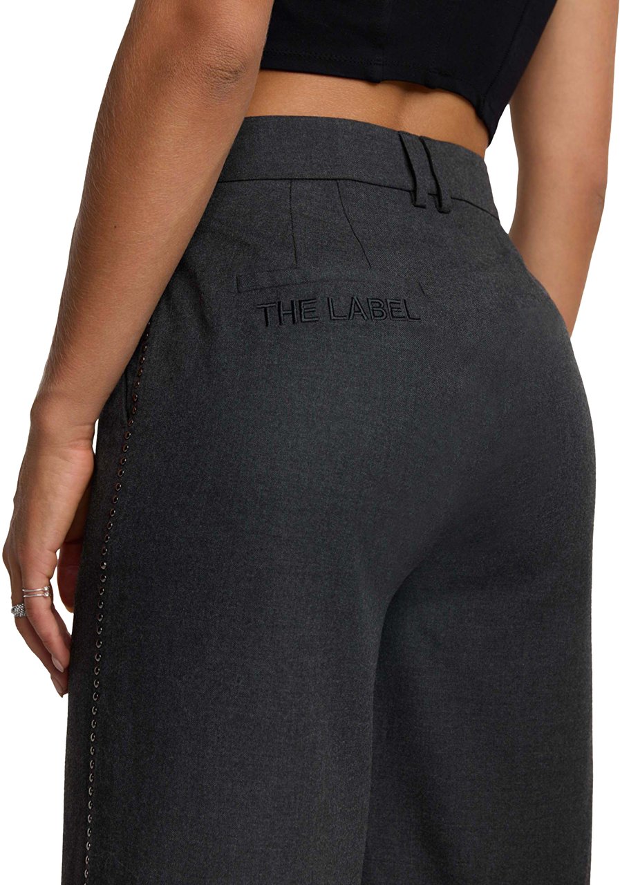 ALIX Woven Wide Leg Pantalon Grijs
