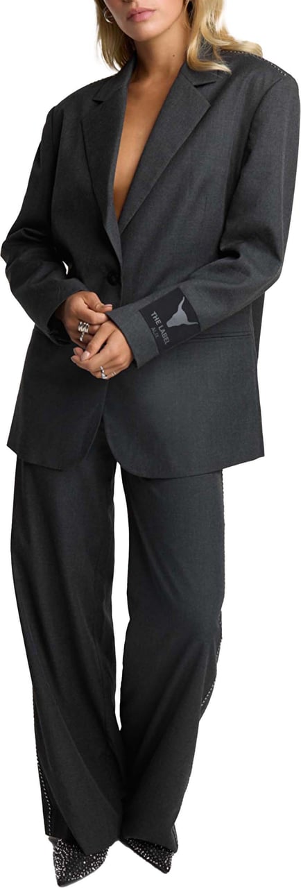 ALIX Woven Wide Leg Pantalon Grijs