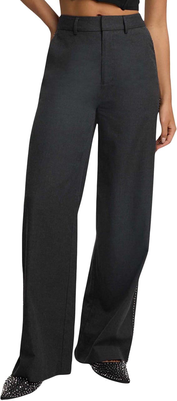 ALIX Woven Wide Leg Pantalon Grijs