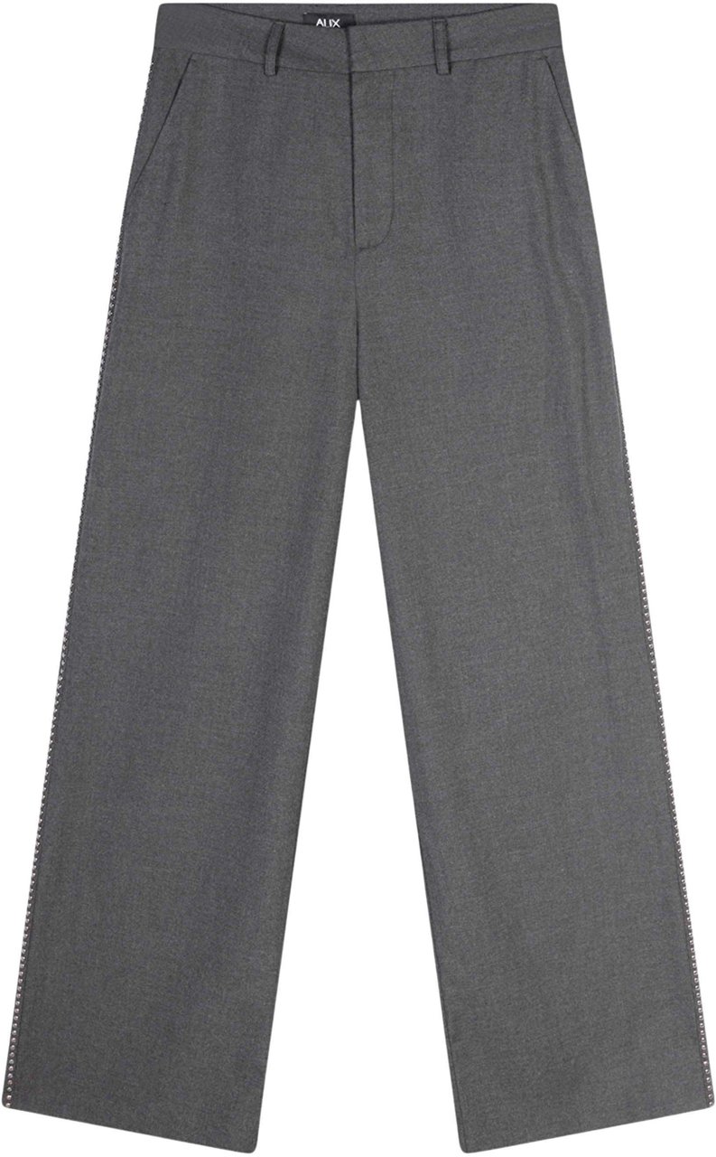 ALIX Woven Wide Leg Pantalon Grijs