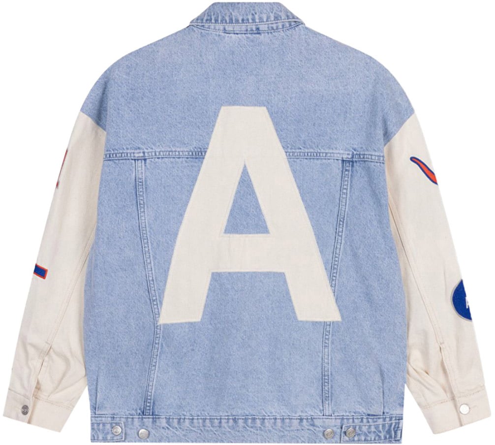 ALIX Mixed Sleeves Denim Jacket Blauw