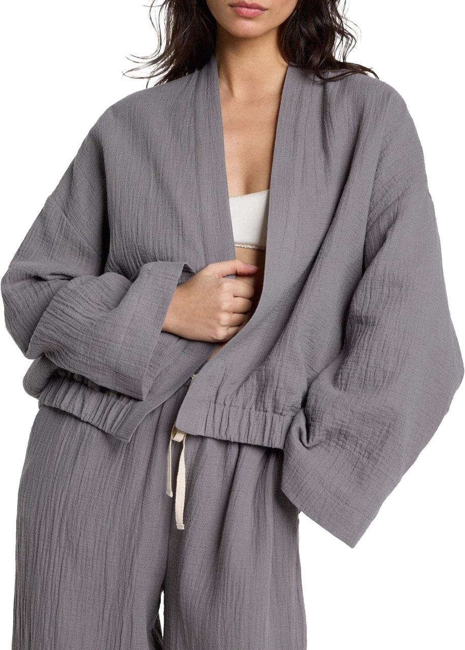 Alix The Label Crinkle Wide Leg Broek Grijs