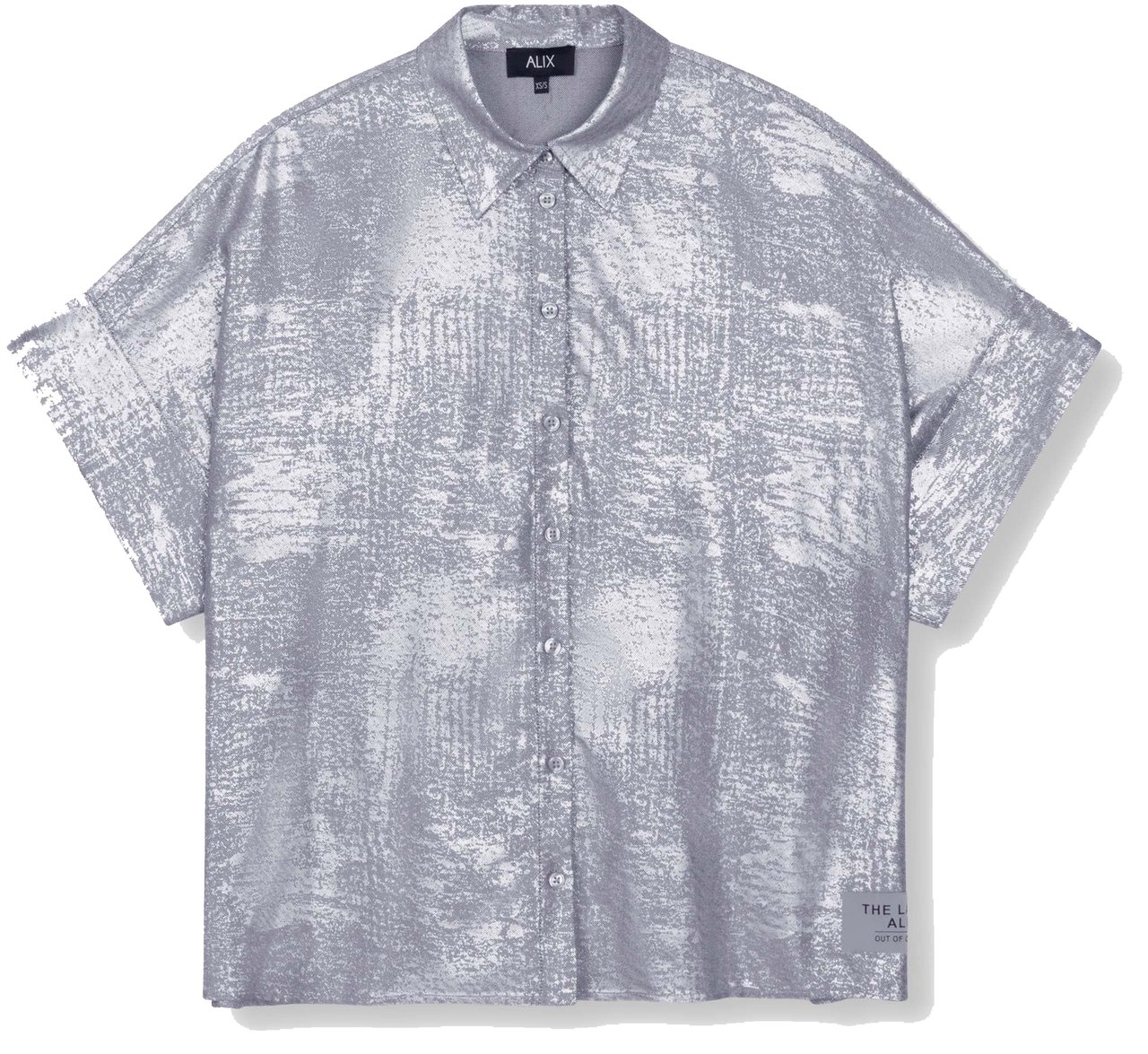 ALIX Foil Twill Blouse Zilver