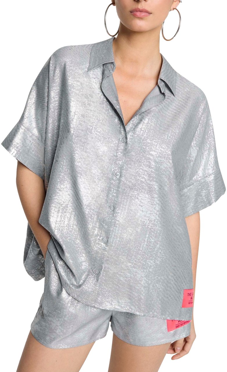 ALIX Foil Twill Short Zilver