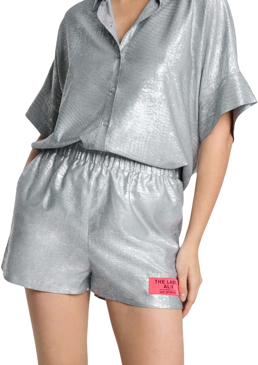 ALIX Foil Twill Short Zilver