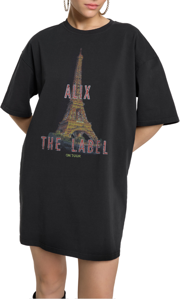 ALIX Paris T-Shirt Jurk Grijs