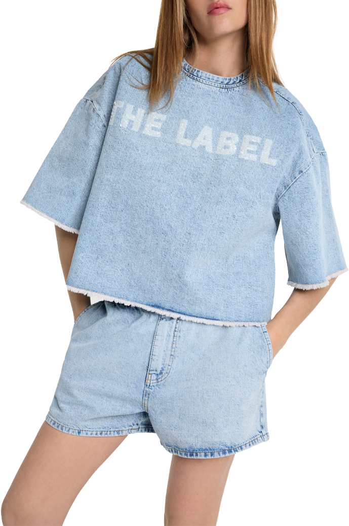 ALIX Flowy Denim Top Blauw