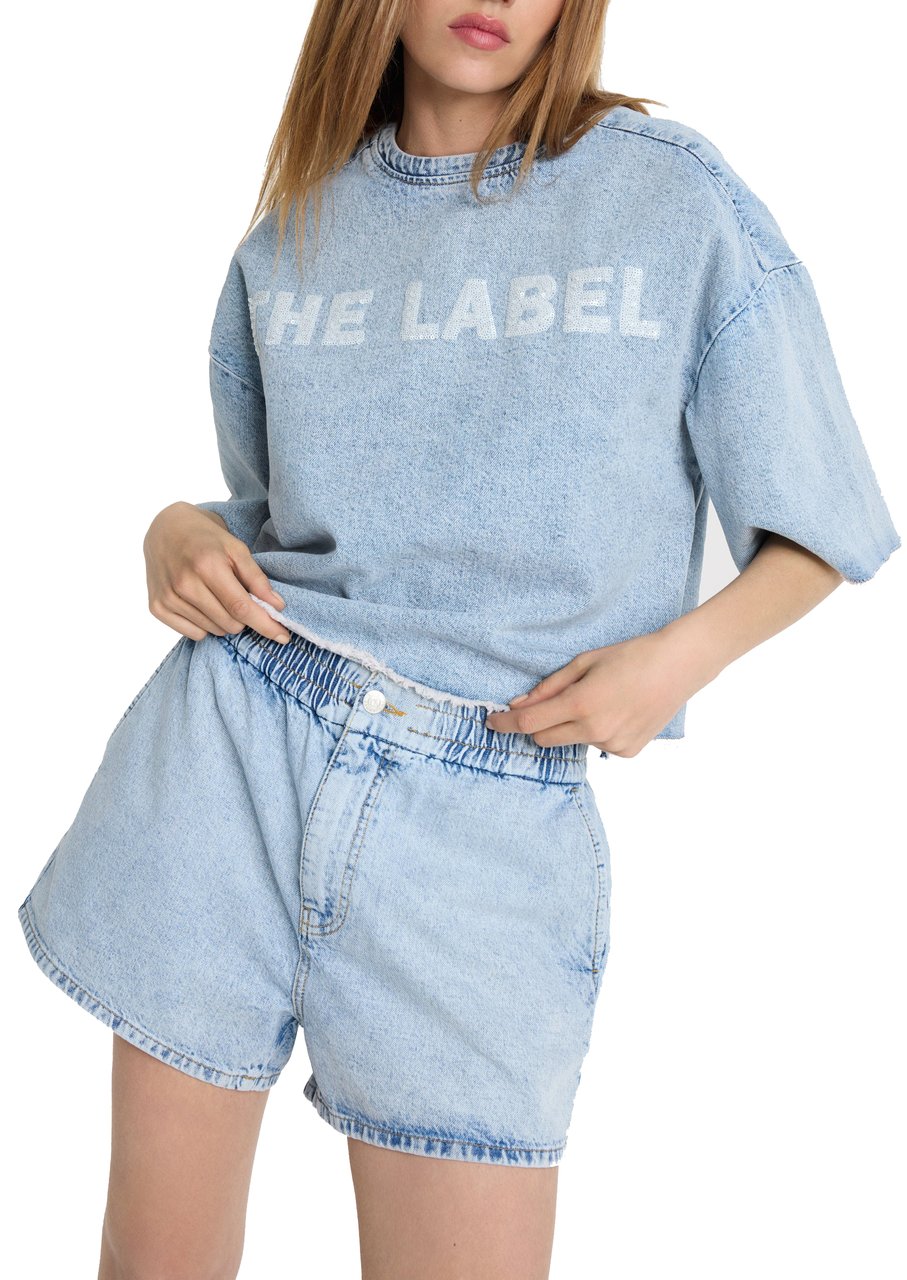 ALIX Flowy Denim Top Blauw