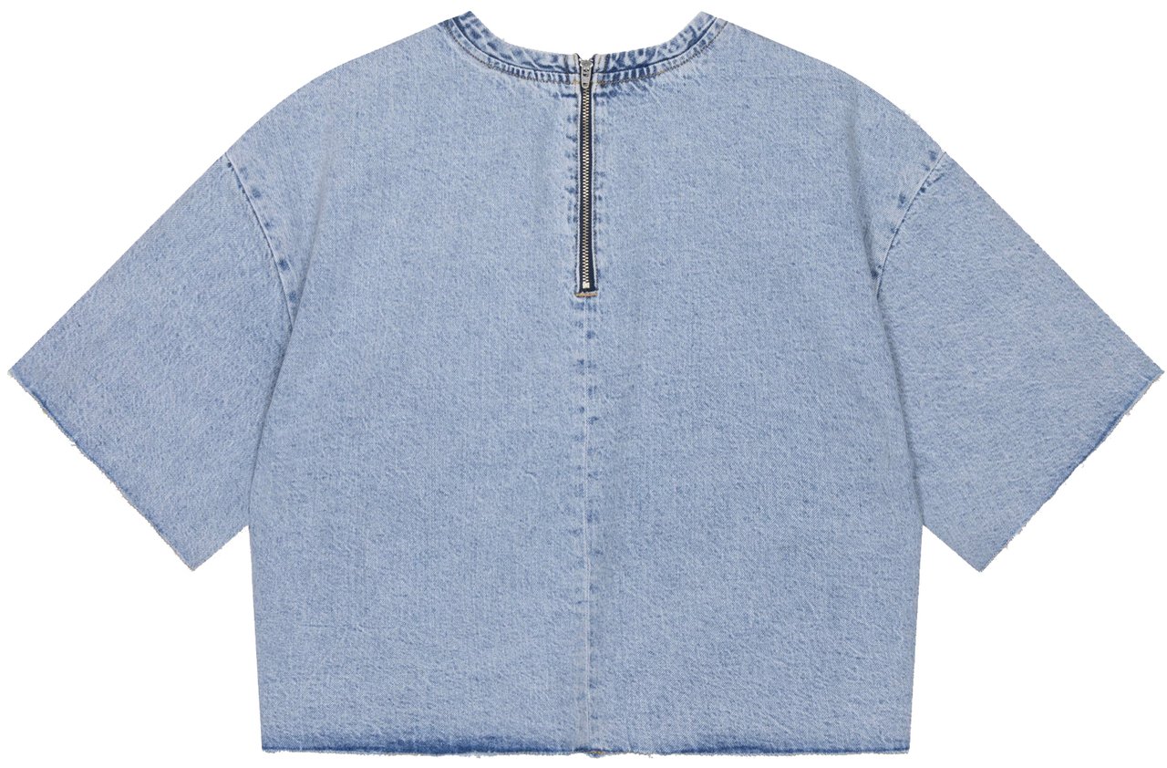 ALIX Flowy Denim Top Blauw