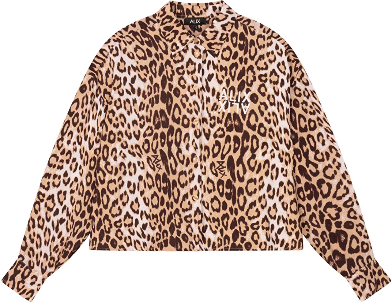 Alix The Label Woven Animal Crepe Blouse Divers