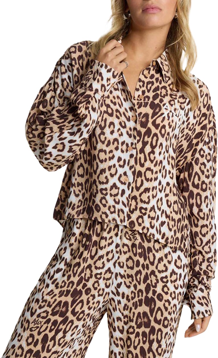 Alix The Label Woven Animal Crepe Blouse Divers