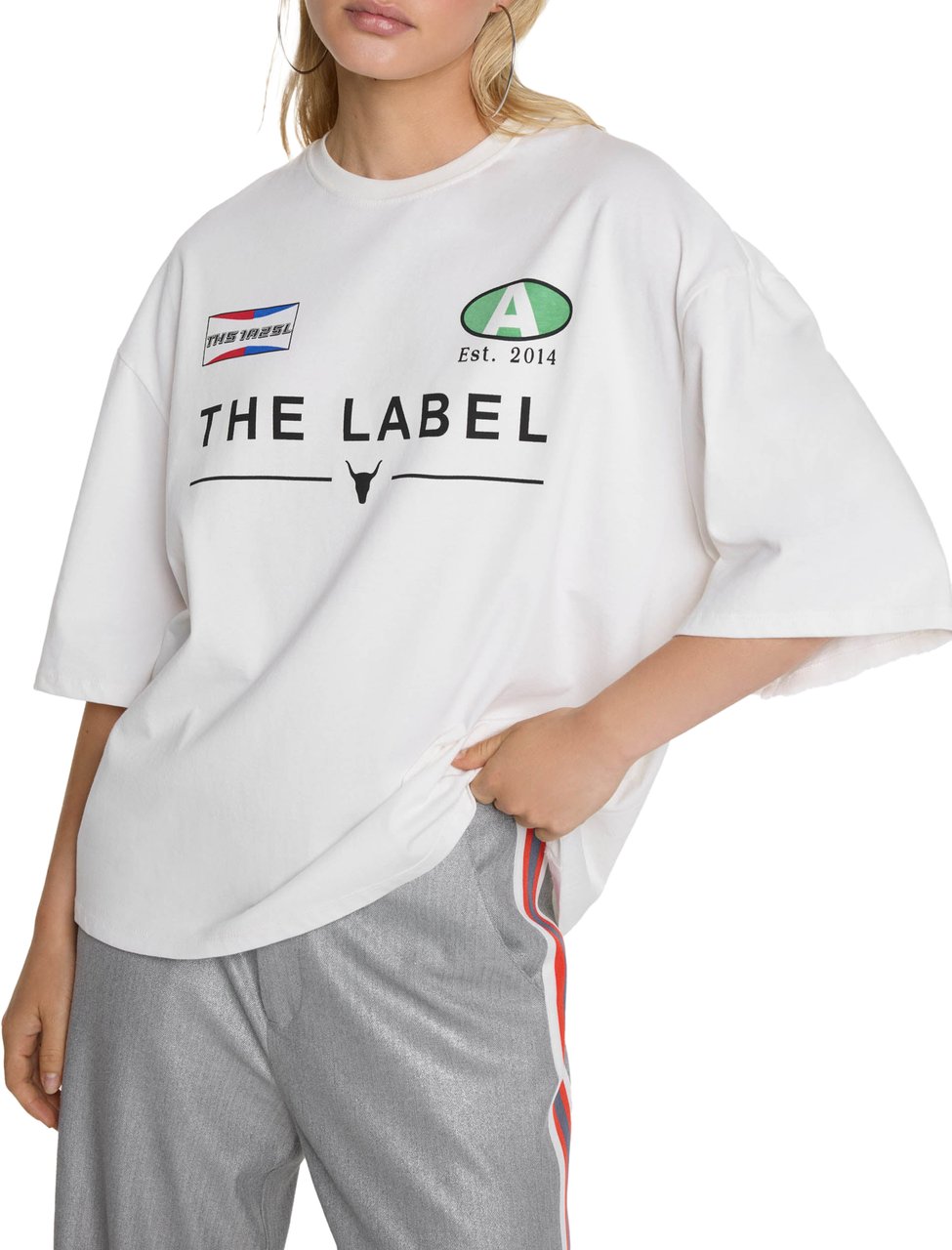 ALIX Coated Herringbone Pantalon Grijs