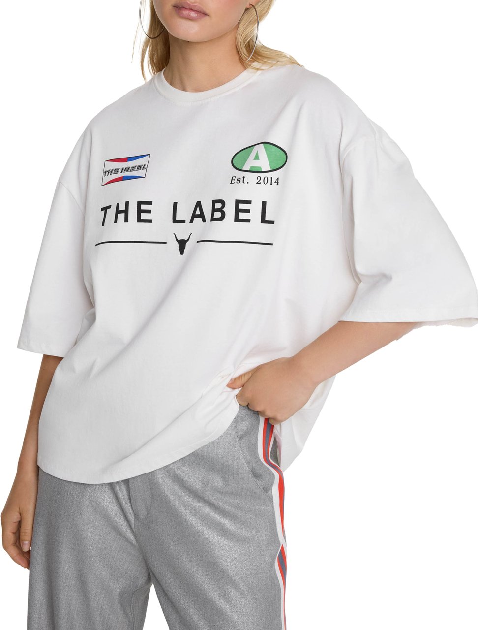 ALIX Coated Herringbone Pantalon Grijs