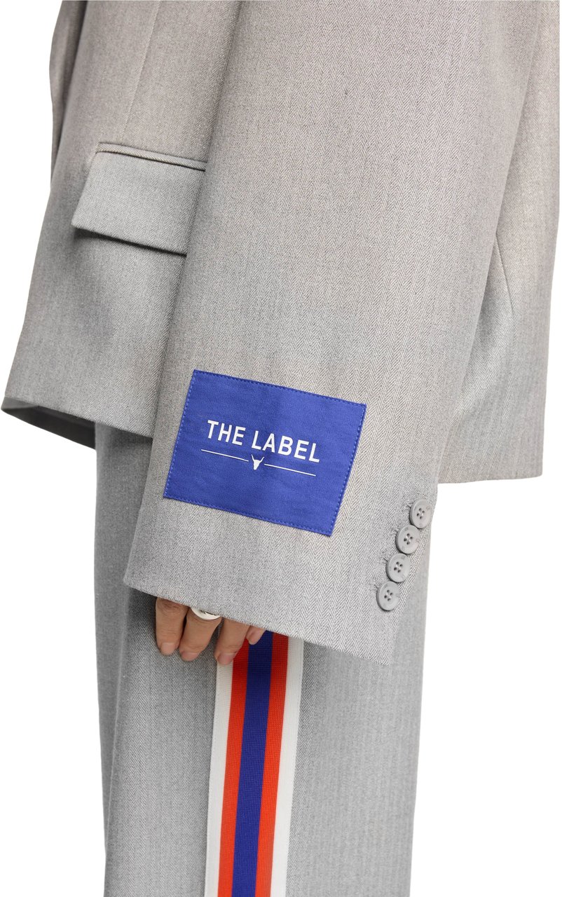 ALIX Coated Herringbone Blazer Grijs